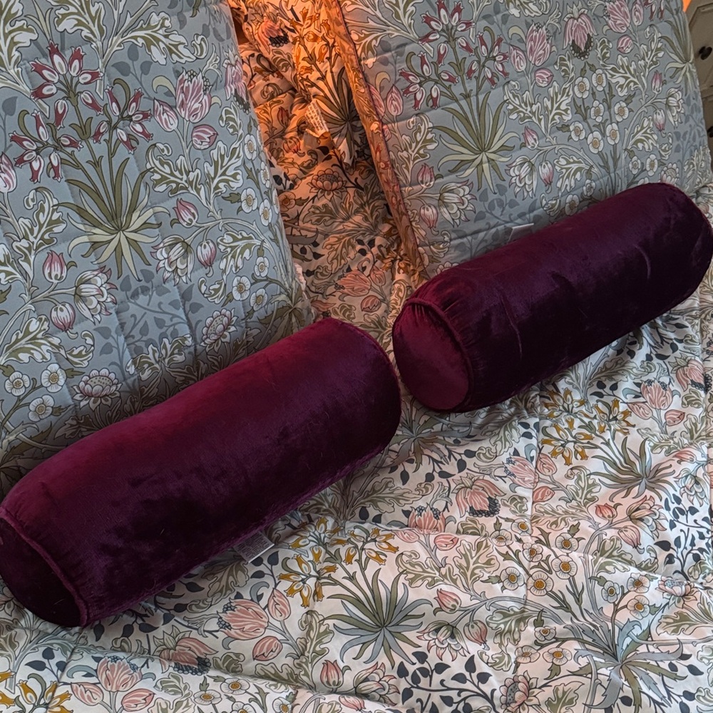 Plush Purple Accent Pillow Set